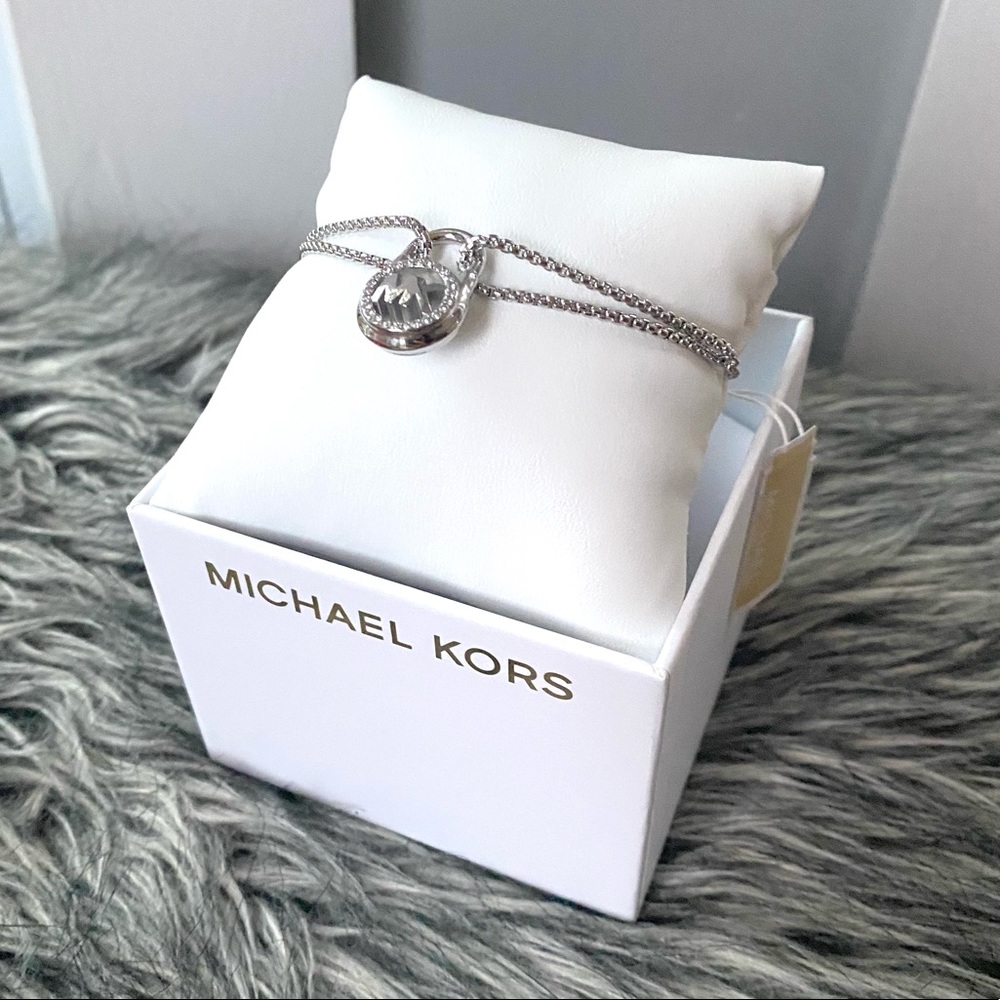 NWT authentic MK silver tone padlock bracelet